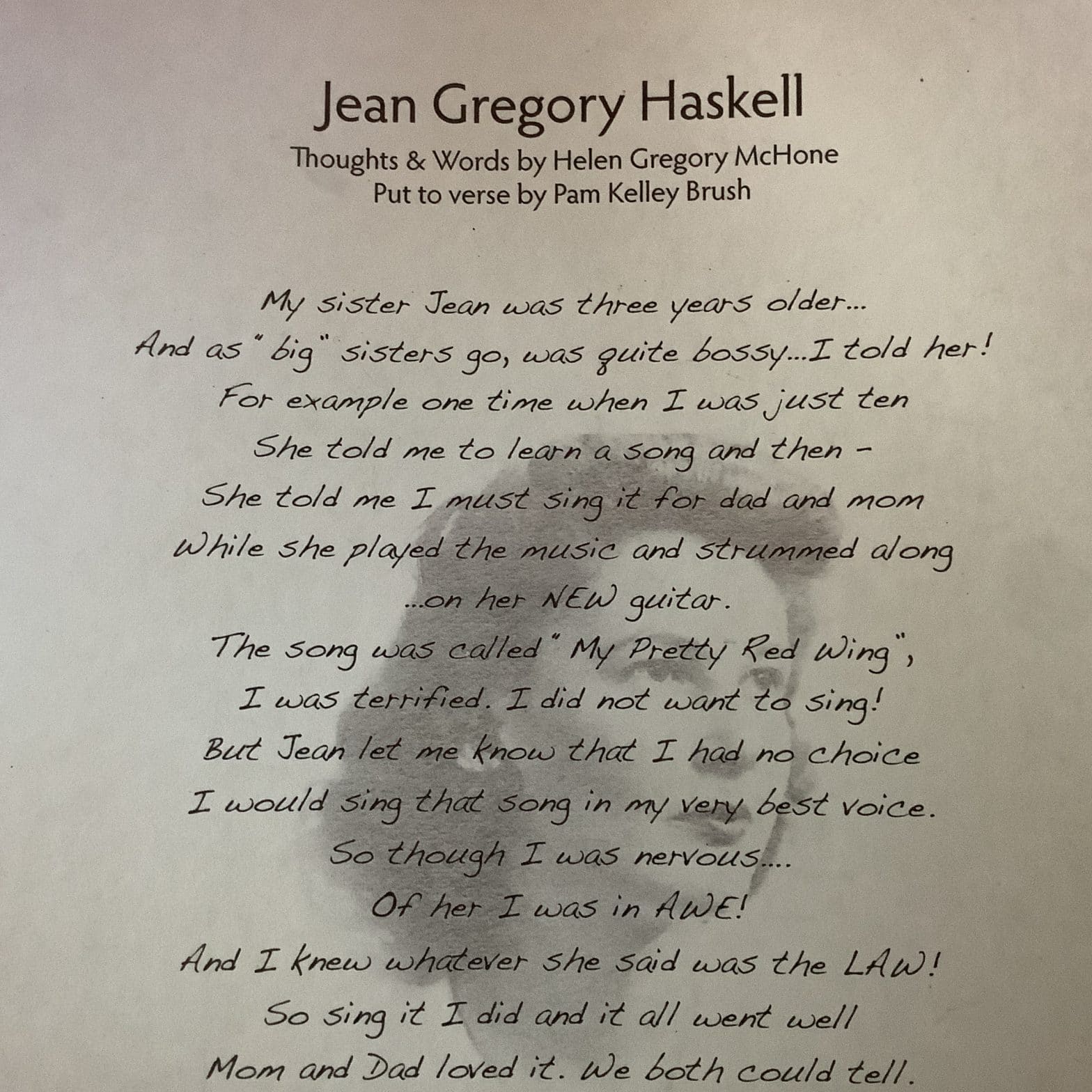 Jean Gregory Haskell Poem